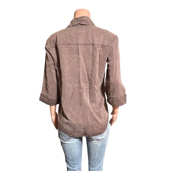 Bundle 2 Women 3/4 sleeve tencel button-down evergreen and walnut shirts M - Picture 8 of 12